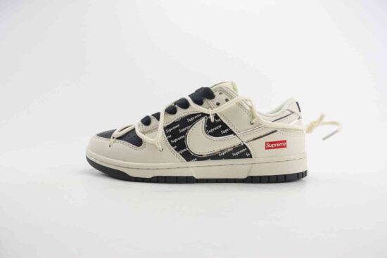 Nike SB Dunk Low x supreme联名 绑带解构 白色 货号：JJ5688 105