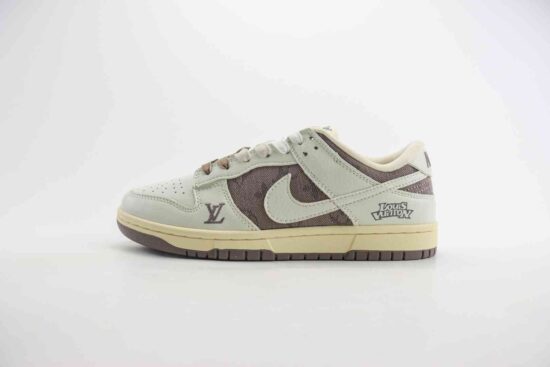 Nike SB Dunk Low x LV联名 棕白 货号：JH8310-956