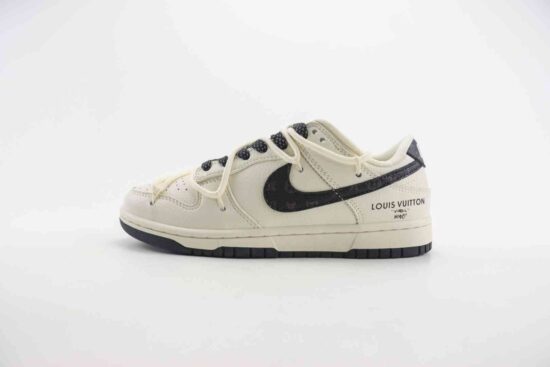 Nike SB Dunk Low x LV 联名 绑带解构 米黑 货号：JJ5688-103