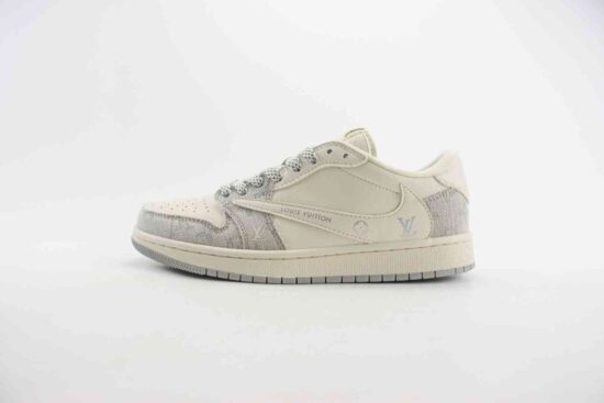 LV 联名 倒钩 Louis Vuitton x Air Jordan AJ1 Low 低帮文化休闲板鞋 货号：LJ5188-004