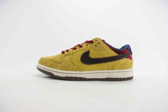 Nike SB Dunk Low 低帮休闲运动滑板板鞋 翻毛皮棕黄 货号：FZ1278-200