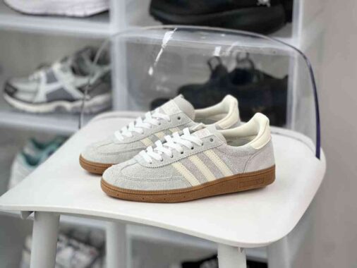 Adidas Originals Handball SPZL 低帮休闲运动板鞋 浅灰奶白生胶底 货号：IF6491