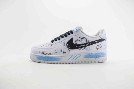 Nike Air Force 1 Low 白黑蓝 二次元涂鸦 情人节限定 CW2288 111