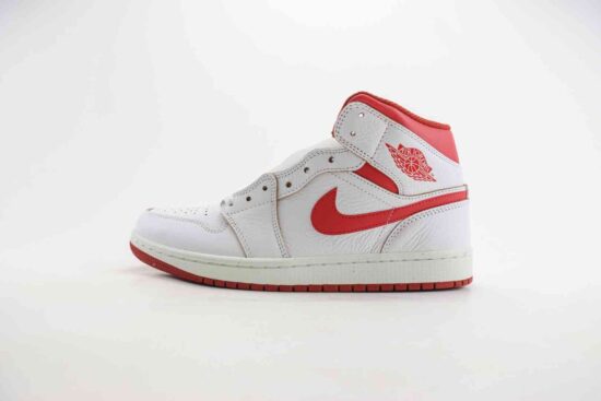 Nike Air Jordan 1 MID 中帮 白红 货号：FJ3458-160