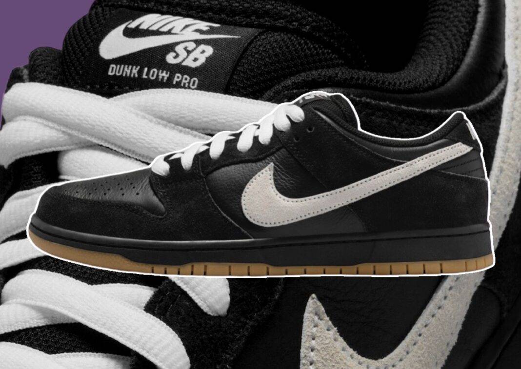 耐克 SB Dunk Low 黑色/白色胶底鞋 2025 年春季发布